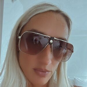 Carrera Men's/Womens Sunglasses with Gold Frame and Brown Lenses